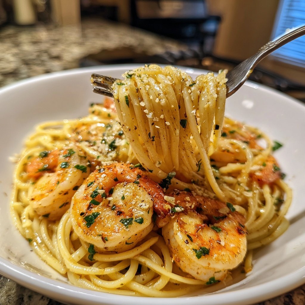 15-Minute Garlic Shrimp Pasta