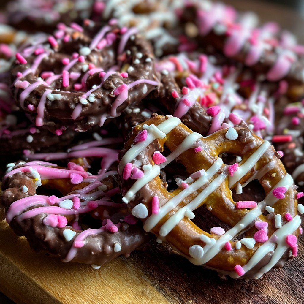 Valentines Snacks Chocolate Dipped Pretzels