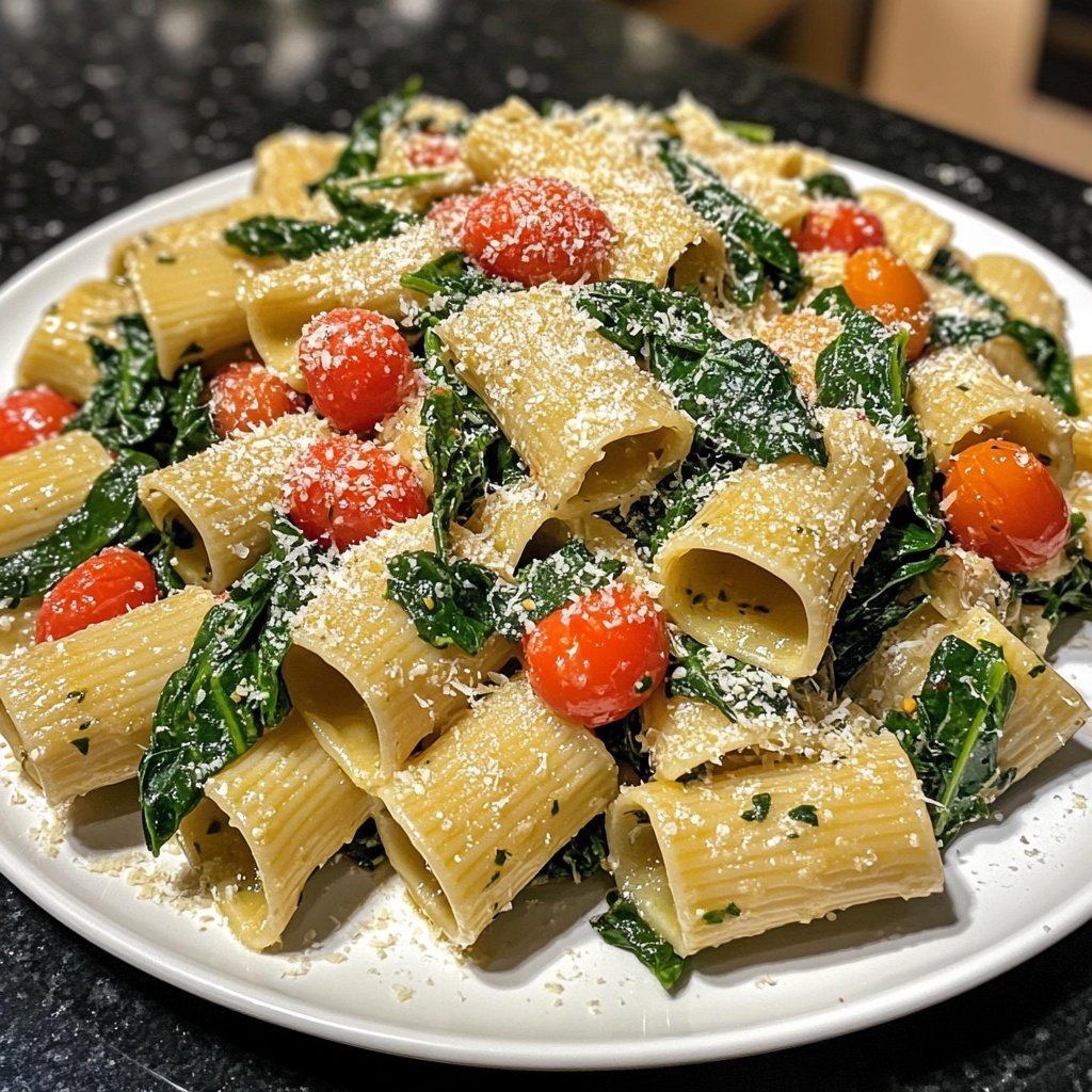 Delicious Spinach Tomato Pasta