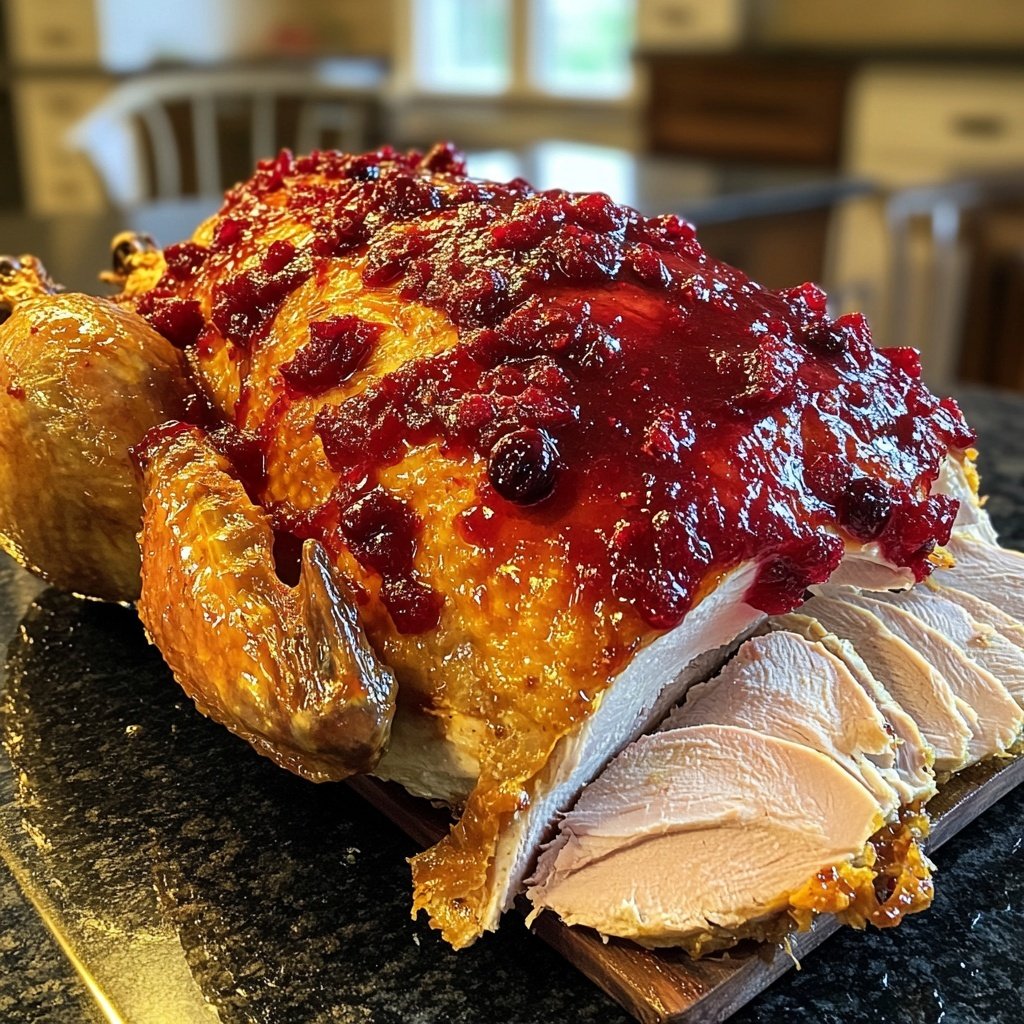 Roasted Turkey with Cranberry Glaze