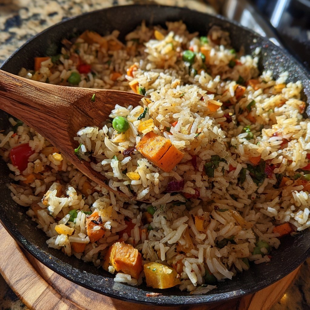 Roasted Sweet Potato Veggie Rice