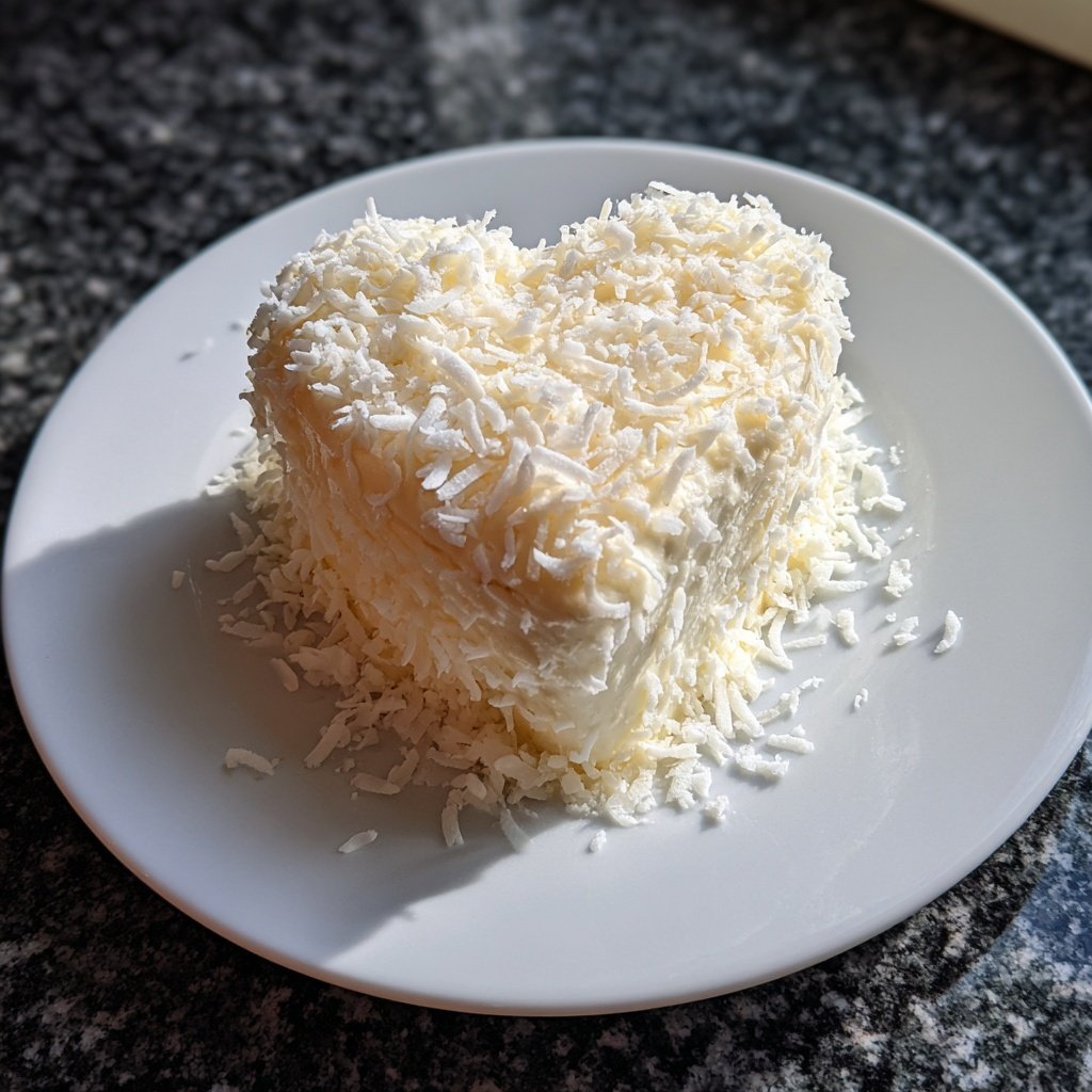 Mini Heart Cake with Coconut Cream