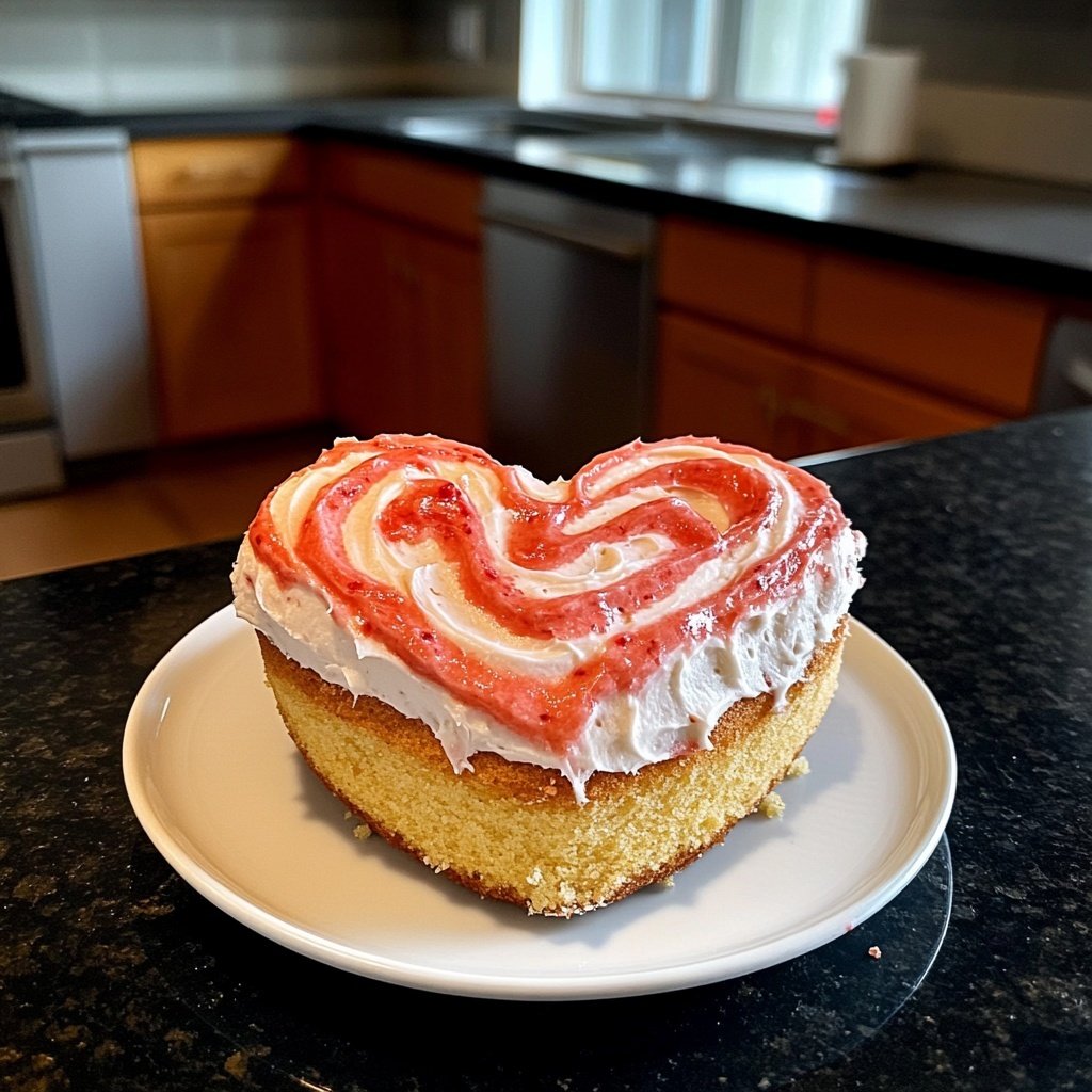 Mini Heart Cake with Strawberry Buttercream