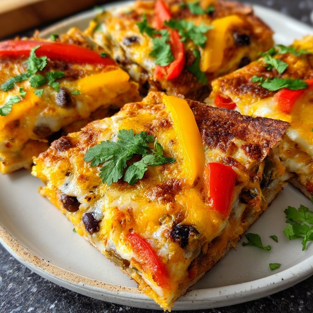 Super Bowl Baked Veggie Quesadilla Squares