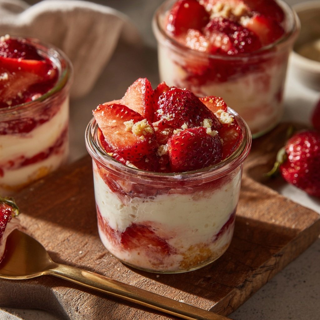 Strawberry Vanilla Yogurt Breakfast Jars