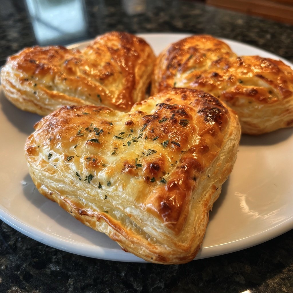 Heart-Shaped Puff Pastry with Cheese