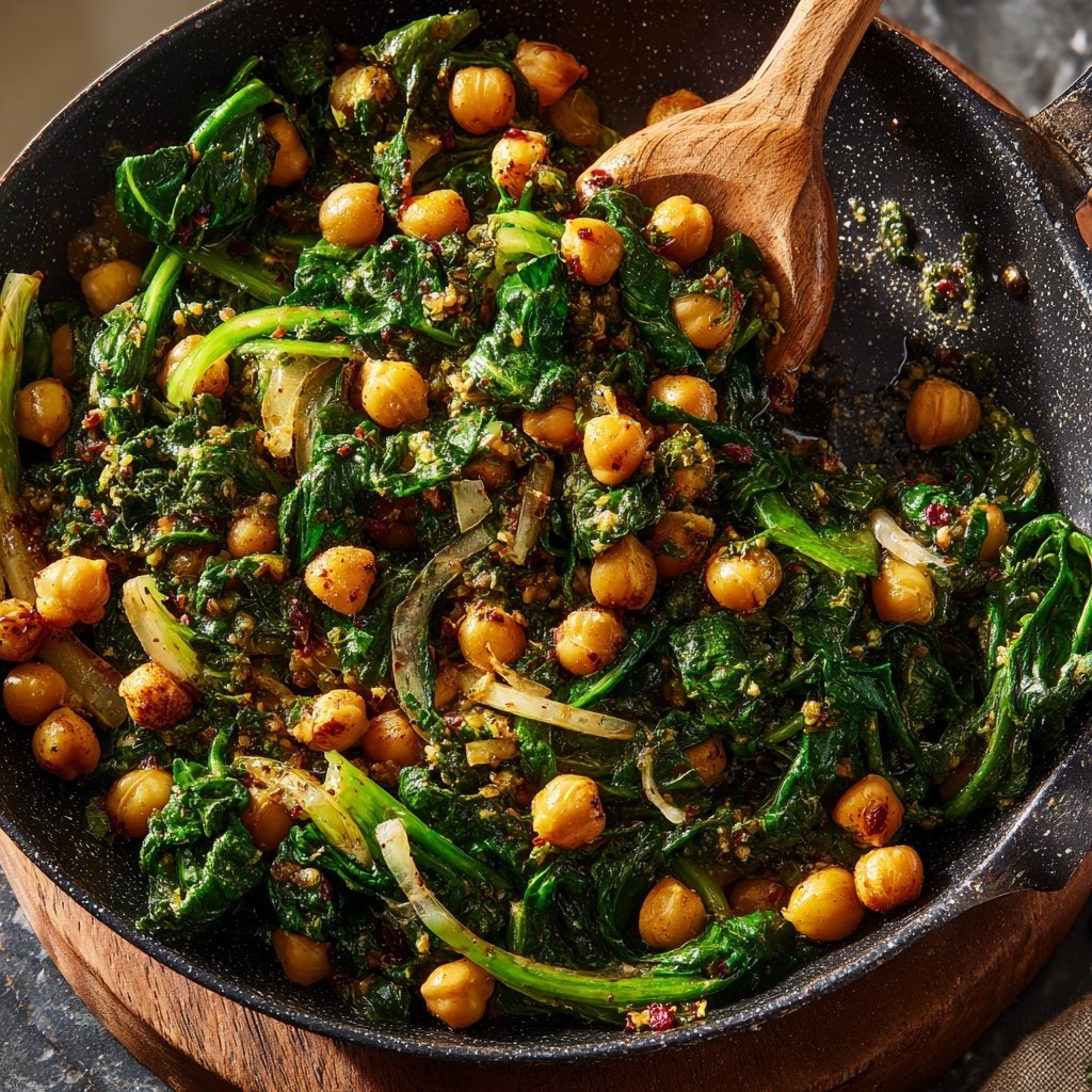 Lemon Herb Chickpea Skillet with Spinach