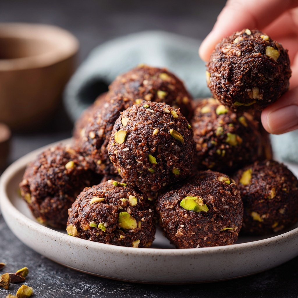 Chocolate Pistachio Coconut Snack Bites